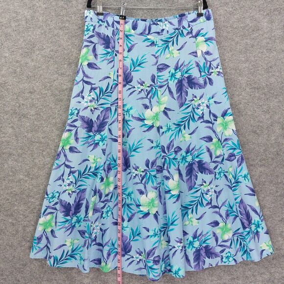 Woman Within Skirt Sz L 18/20 Floral Linen Rayon Pockets Summer Maxi Office Wear - Picture 5 of 10